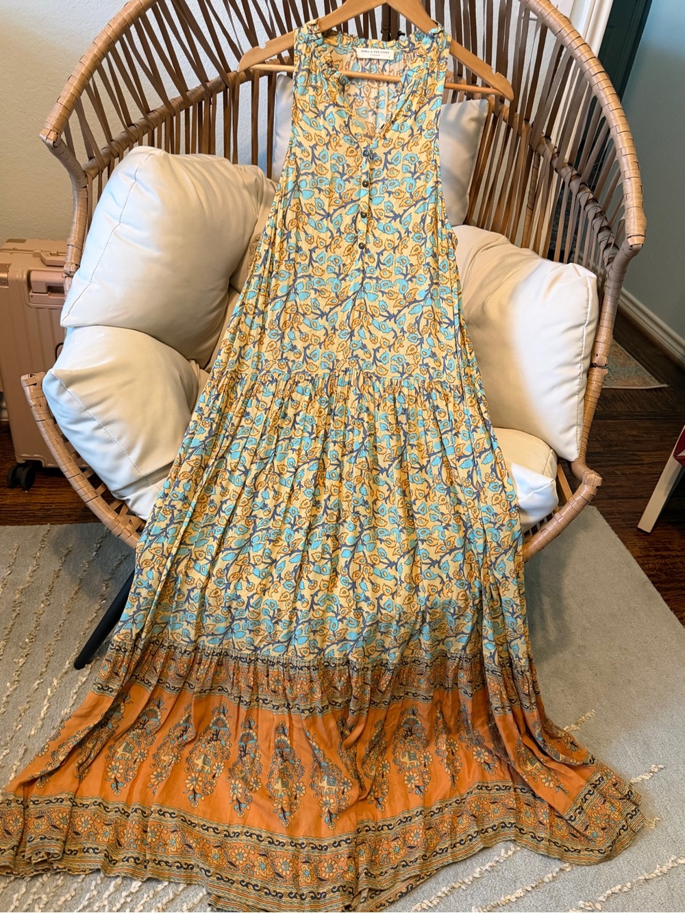 Spell & The Gypsy Gold Delirium Maxi Dress NWOT Small Boho Rare - Picture 14 of 15